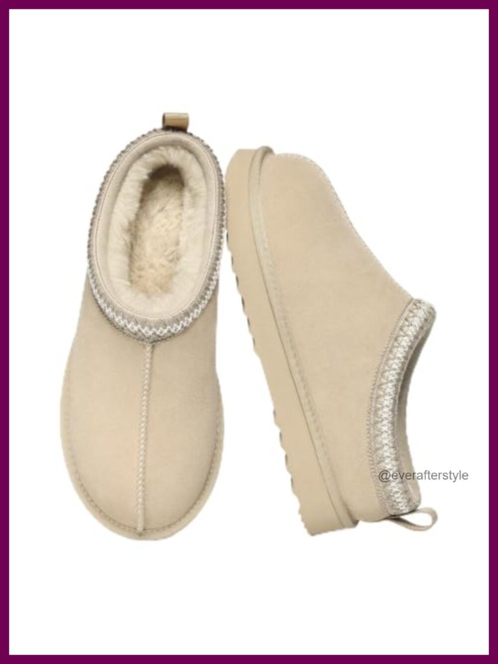 Genuine Suede Fur Lined Fuzzy Winter House Slippers